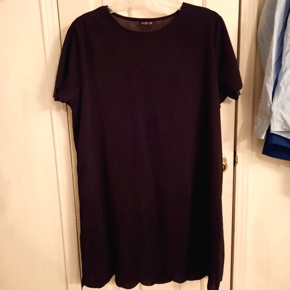 Shein, little black dress, scallop hem, size 4x